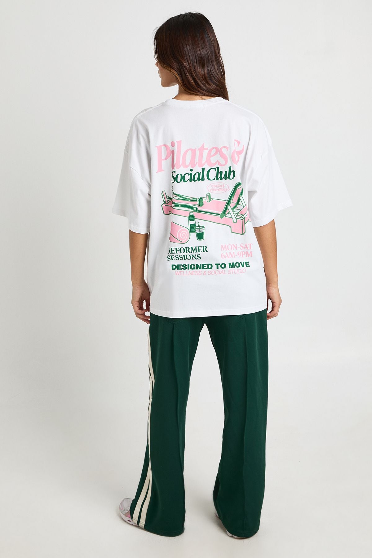 Reformer Pilates and Social Club Front and Back Printed T-Shirt