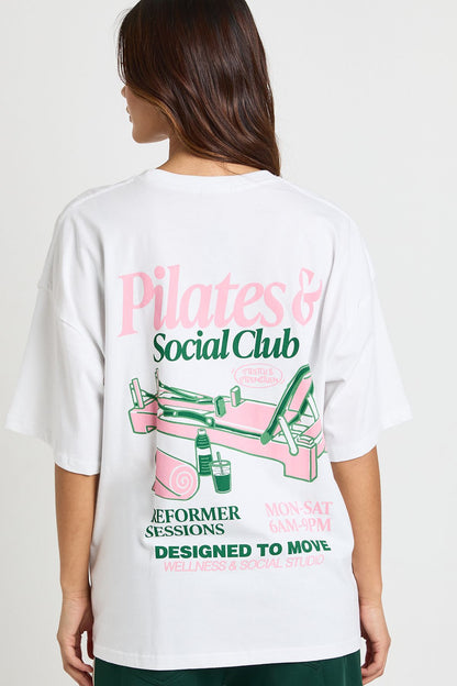 Reformer Pilates and Social Club Front and Back Printed T-Shirt
