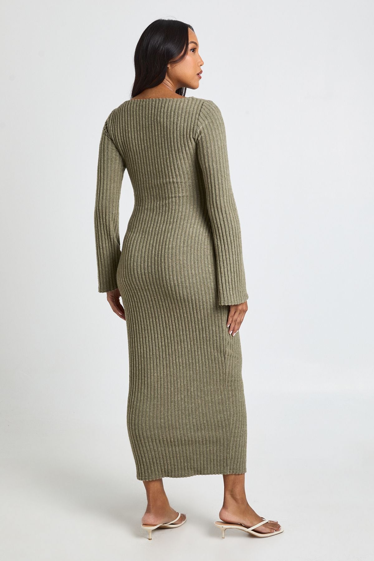 Maternity Slash Neck Midaxi Dress