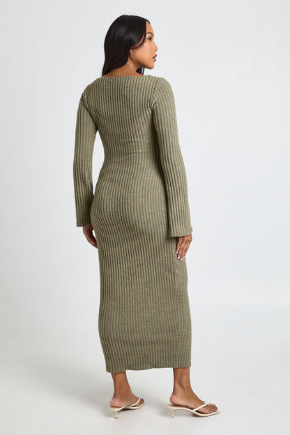 Maternity Slash Neck Midaxi Dress