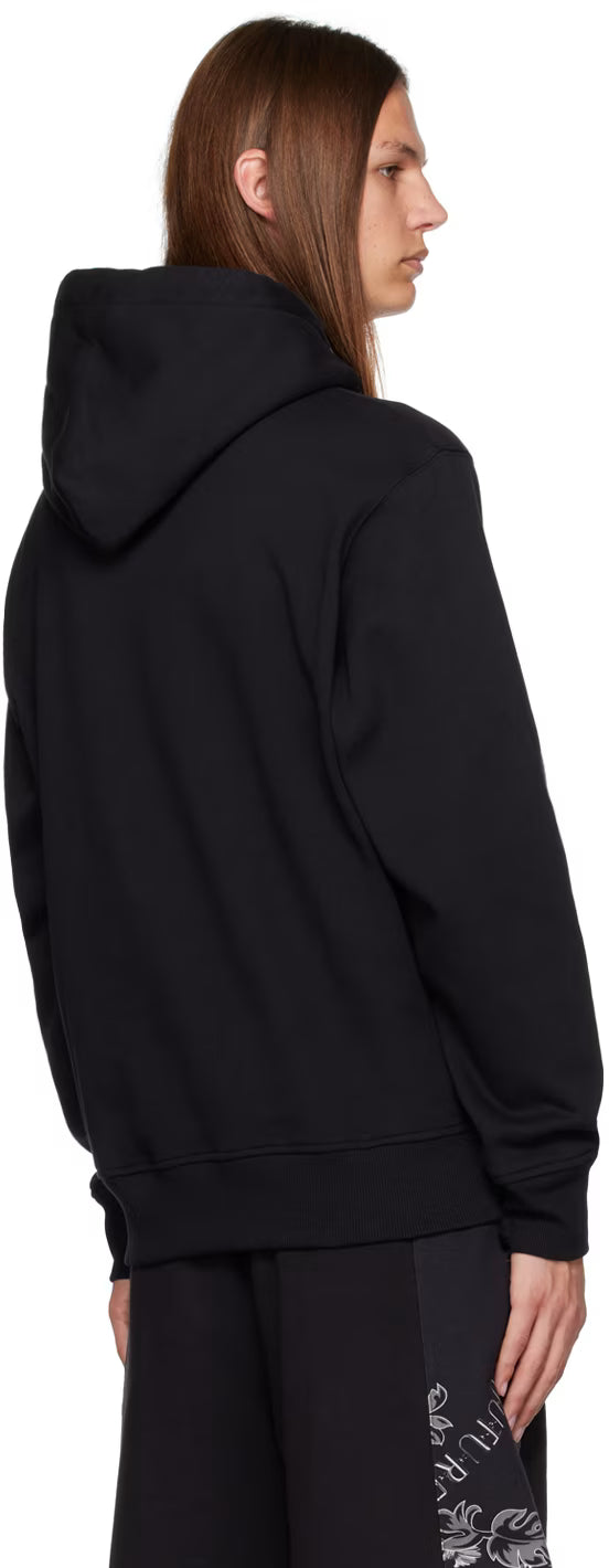 Black Embroidered Hoodie