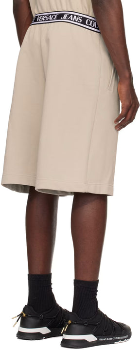 Beige V-Patch Shorts