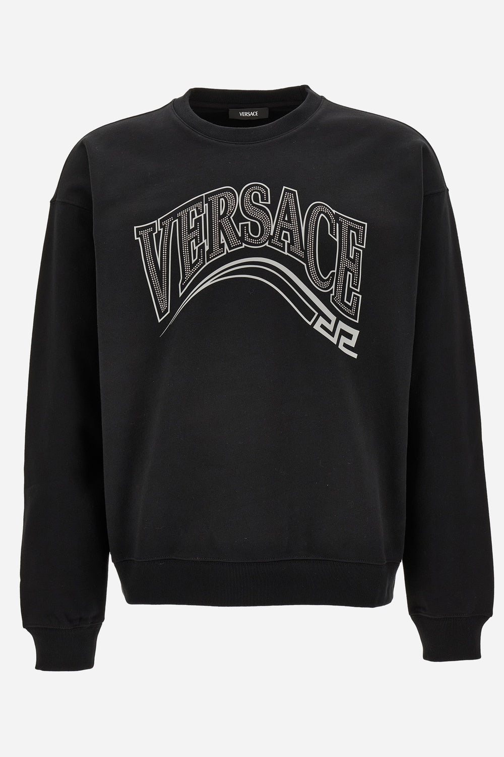 Print And Studs Greca Varsity Logo Sweatshirt In Jersey Fabric