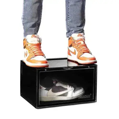 Black Black Stack'Em Sneaker Crates | Shoe Crates (Side Drop) - Size: Pack of 50 Sneakers | Shop From The Mirage