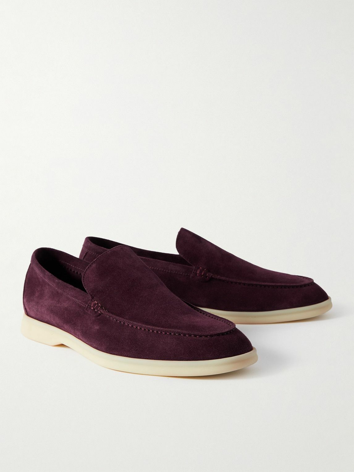 Loro Piana - Summer Walk Suede Loafers - Burgundy