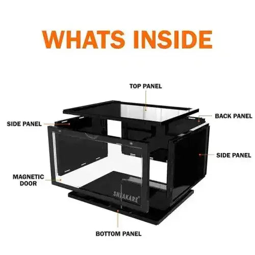 Black Black Stack'Em Sneaker Crates | Shoe Crates (Side Drop) - Size: Pack of 50 Sneakers | Shop From The Mirage