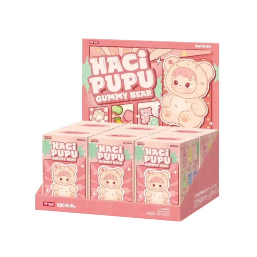 Pop Mart HACIPUPU Gummy Bear Series Vinyl Plush Pendant Sealed Case (6 Blind Box)