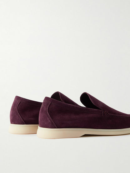 Loro Piana - Summer Walk Suede Loafers - Burgundy