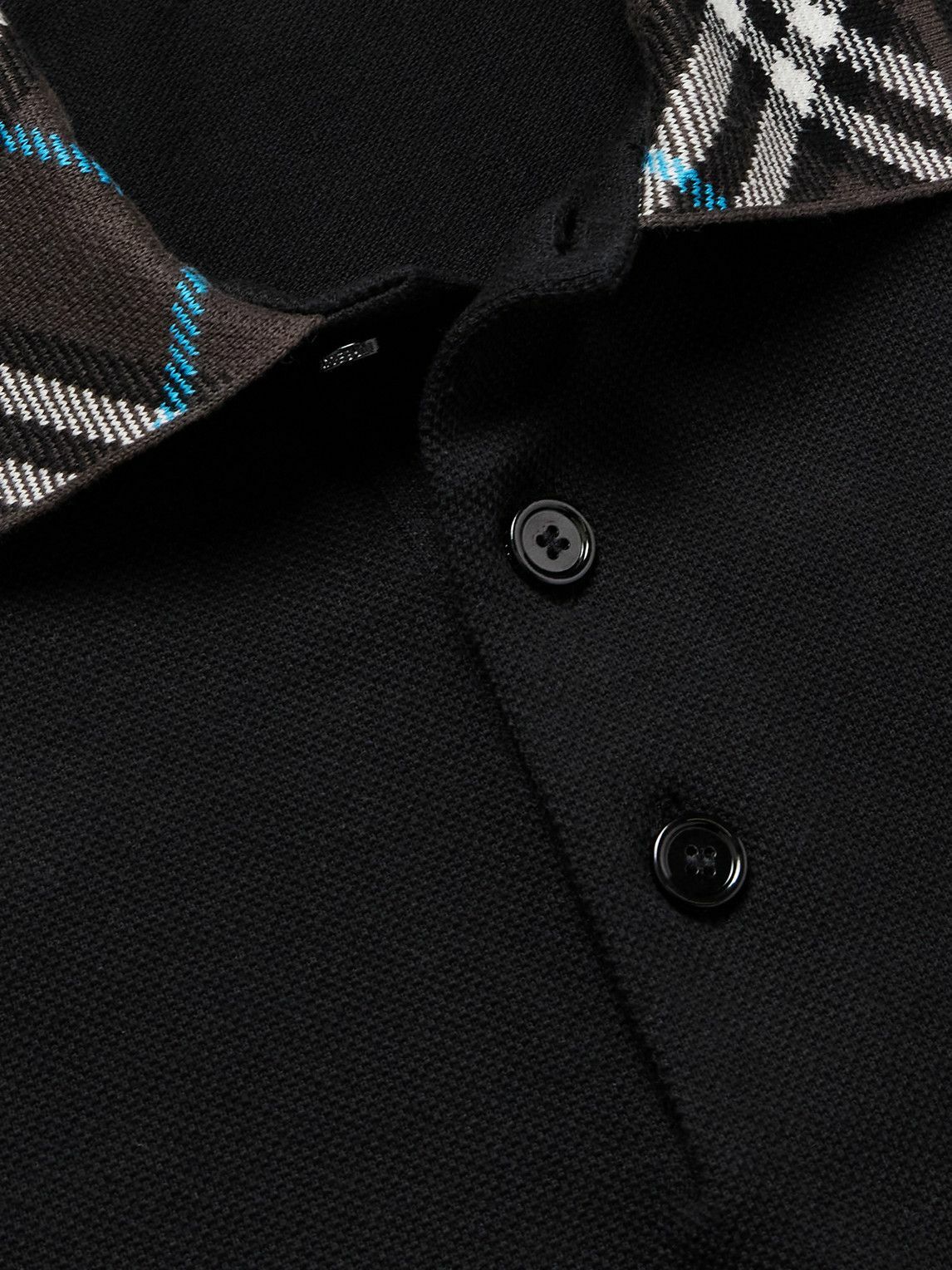 Burberry - Slim-Fit Cotton-Piqué Polo Shirt - Black