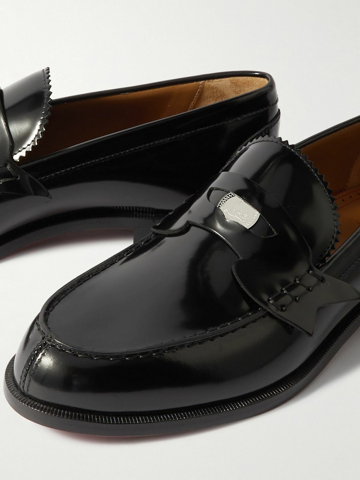 Valentino Garavani Polished Leather Penny Loafers – Black