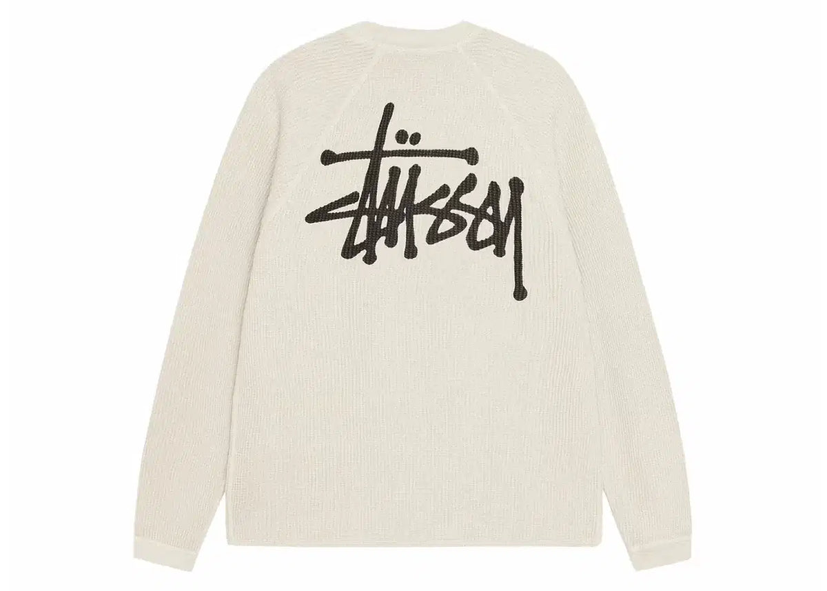 Stussy Raglan Thermal LS Crew Bone