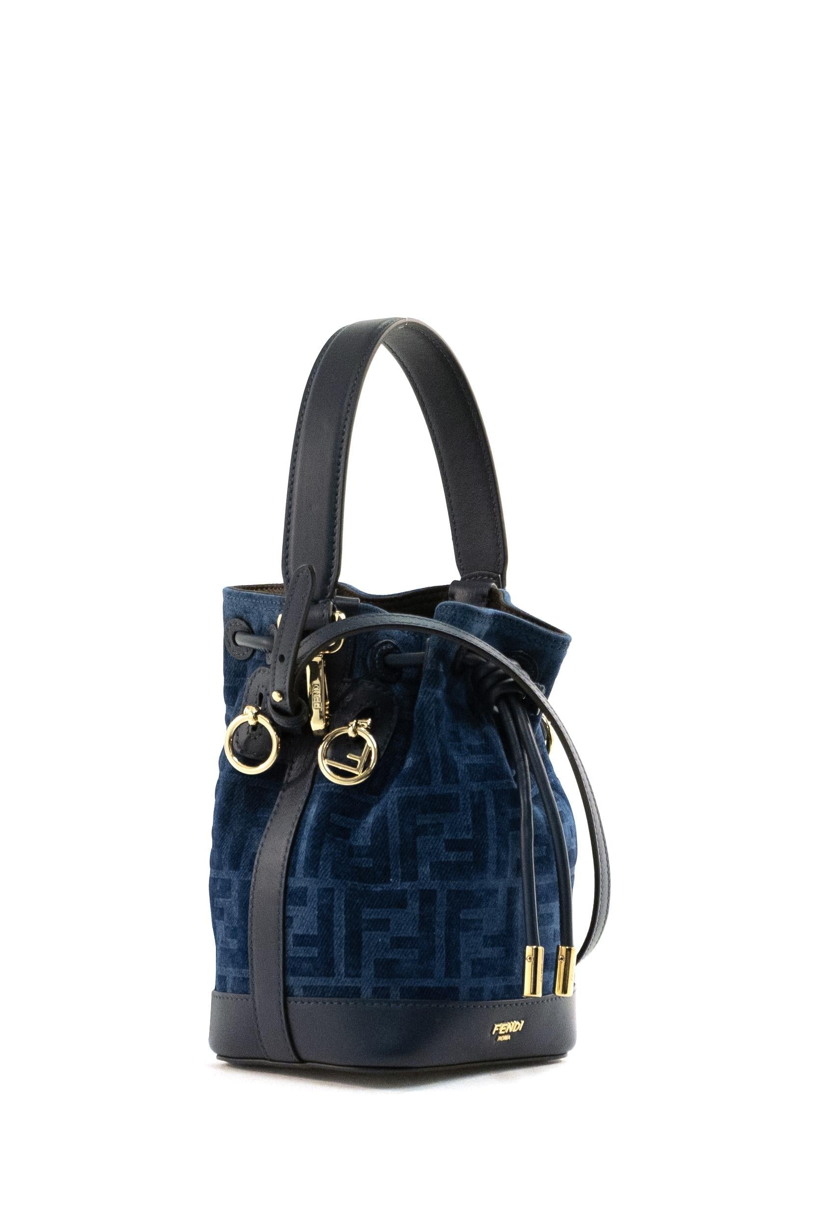 Fendi Mon Tresor Mini Bucket Bag in Denim