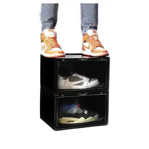 Black Black Stack'Em Sneaker Crates | Shoe Crates (Side Drop) - Size: Pack of 50 Sneakers | Shop From The Mirage
