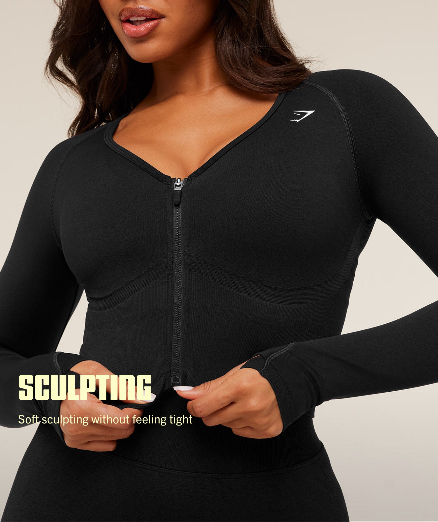 Gymshark Lift Seamless Jacket - Black/Black Marl