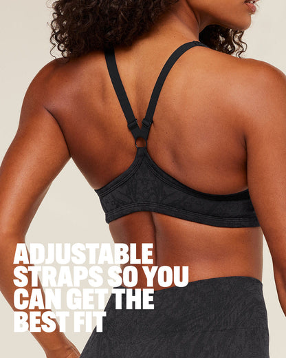 Gymshark Adapt Animal X Whitney Sports Bra - Black /  Asphalt Grey