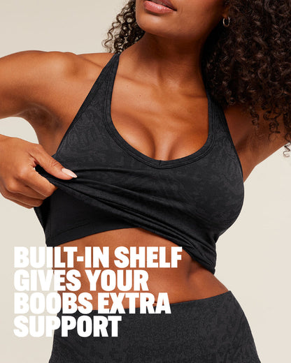 Gymshark Adapt Animal X Whitney Tank Top with Shelf - Black /  Asphalt Grey