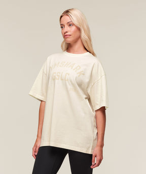 Gymshark 66 Washed Graphic Oversized T-Shirt - Oat White