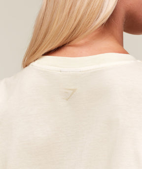 Gymshark 66 Washed Graphic Oversized T-Shirt - Oat White