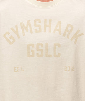 Gymshark 66 Washed Graphic Oversized T-Shirt - Oat White