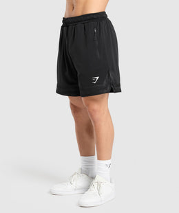 Gymshark Campus Mesh Shorts - Black/White Logo