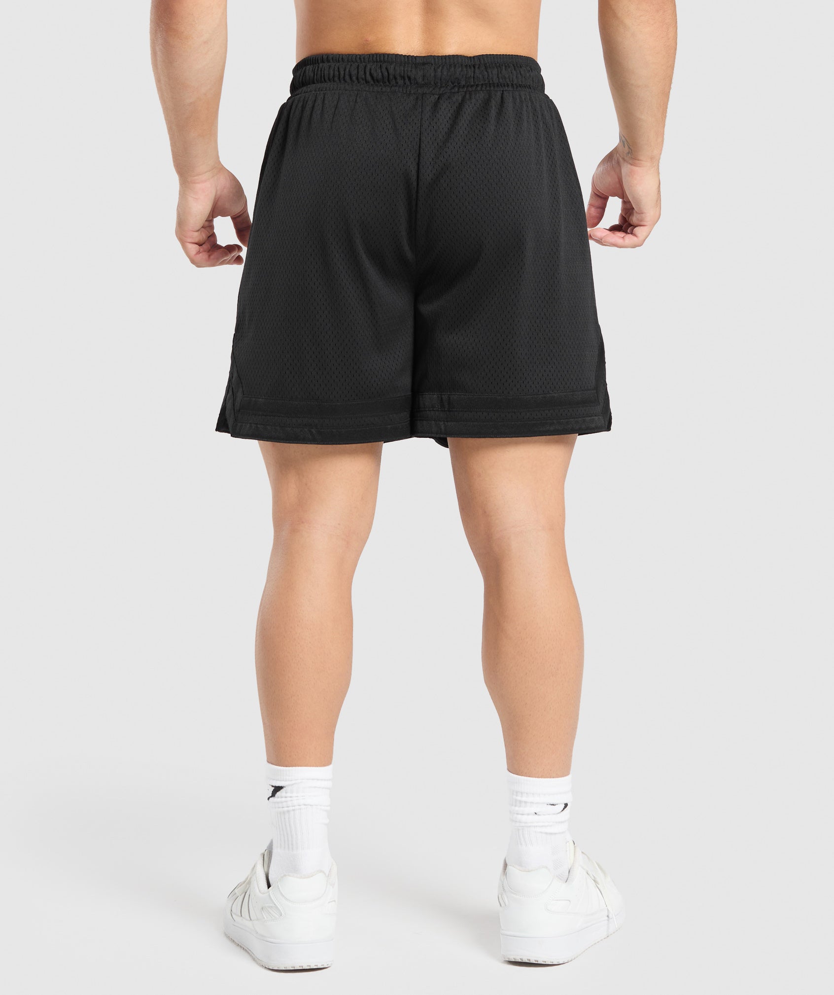 Gymshark Campus Mesh Shorts - Black/White Logo