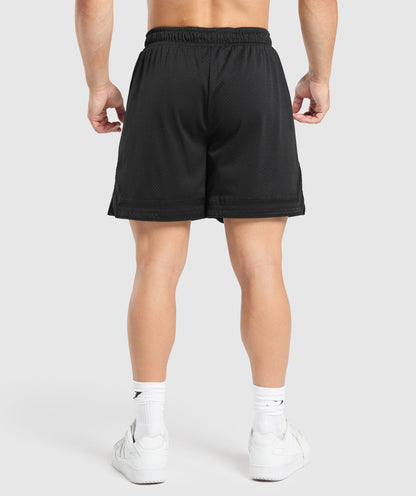 Gymshark Campus Mesh Shorts - Black/White Logo