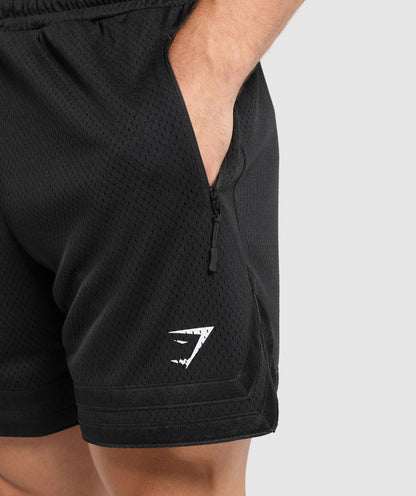 Gymshark Campus Mesh Shorts - Black/White Logo