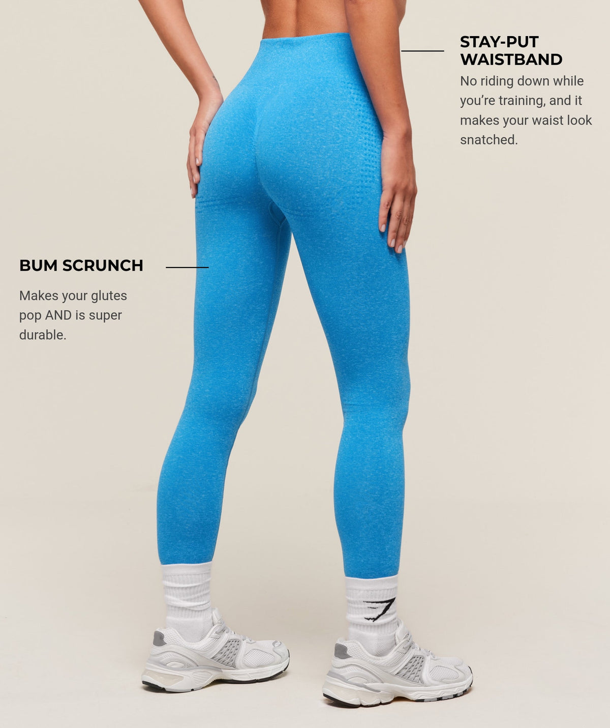 Gymshark Vital Soft Leggings - Electric Blue/Marl