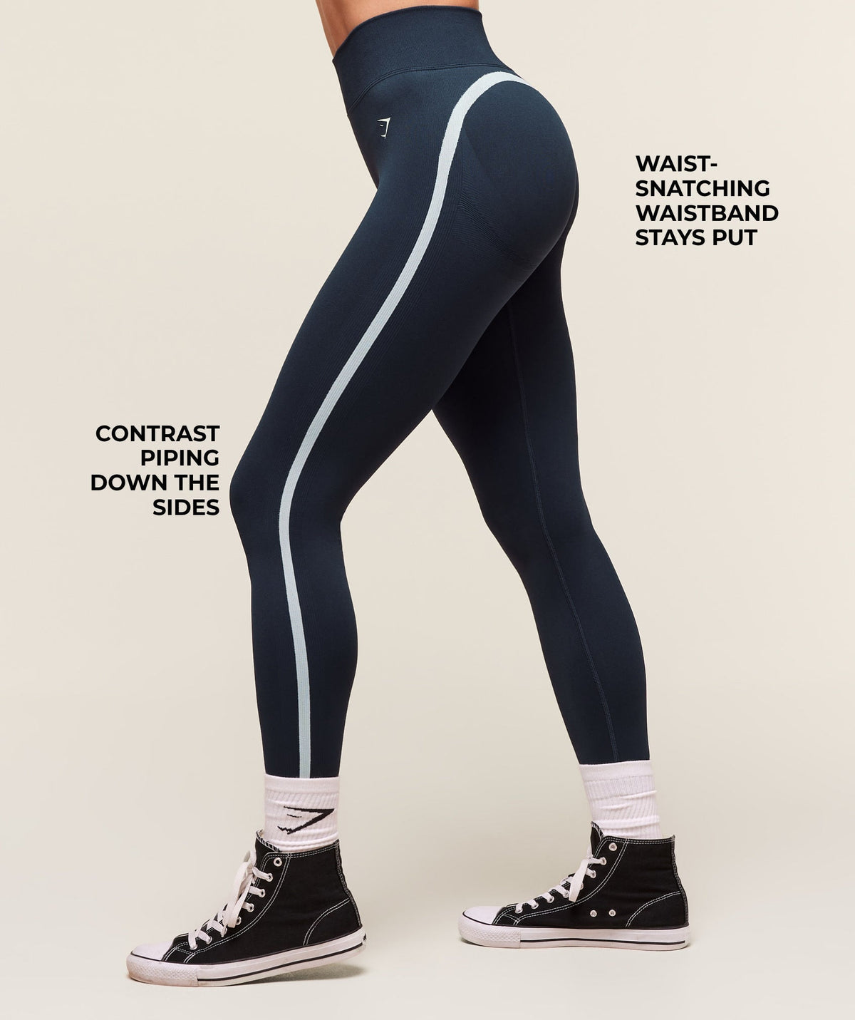 Gymshark Lift Varsity Seamless Leggings - Heavy Blue