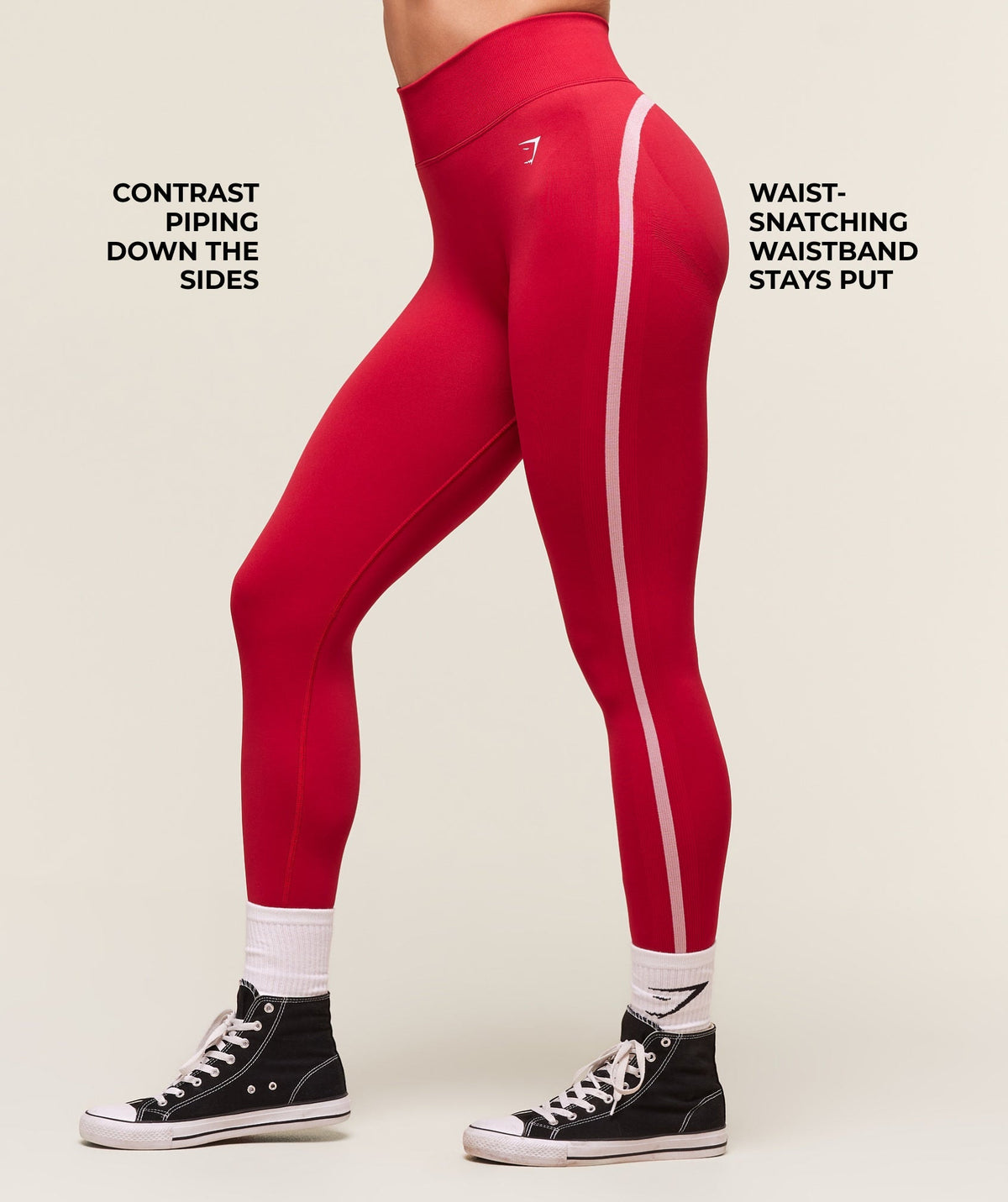 Gymshark Lift Varsity Seamless Leggings - Carmine Red