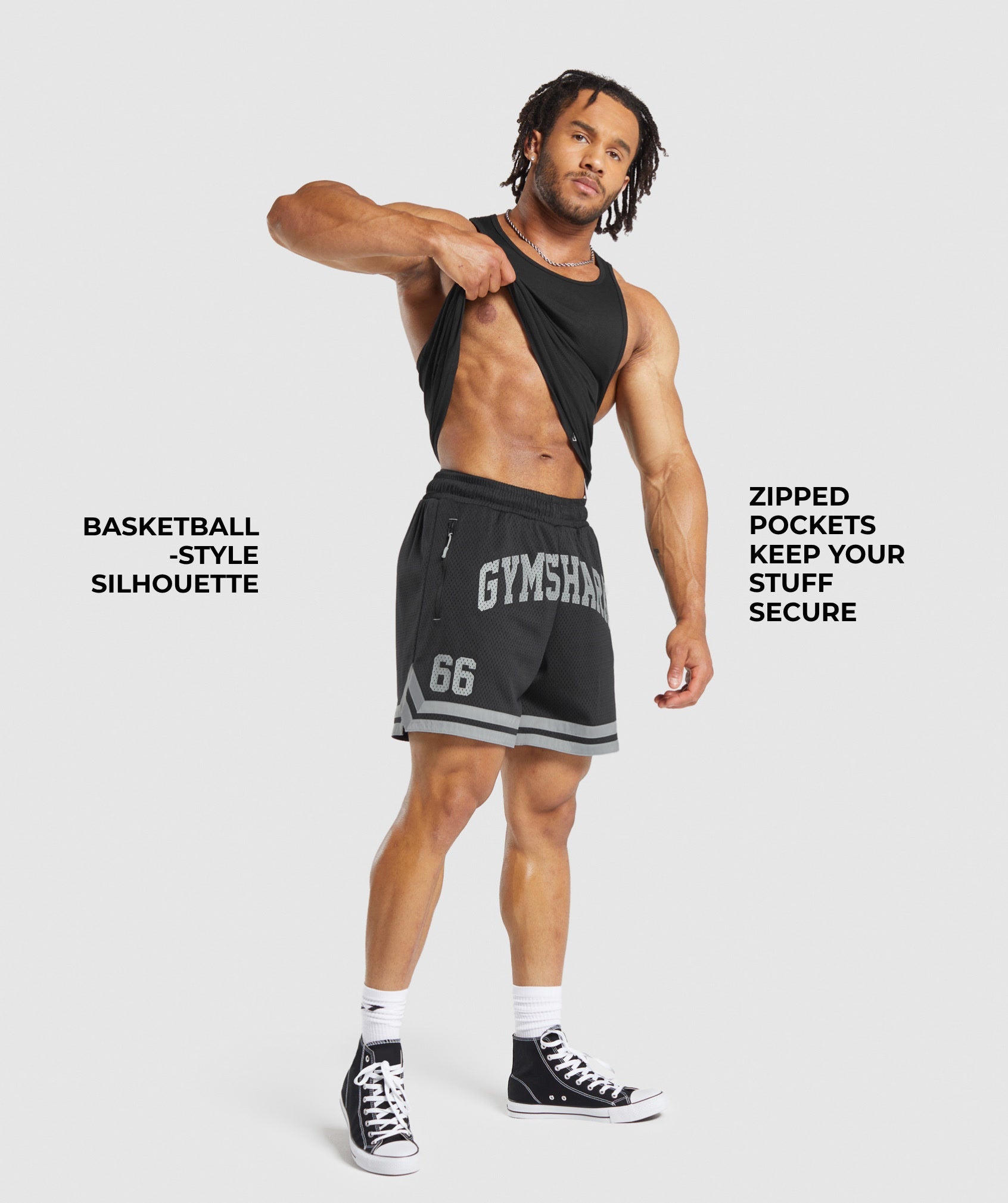 Gymshark Campus Mesh Shorts - Black