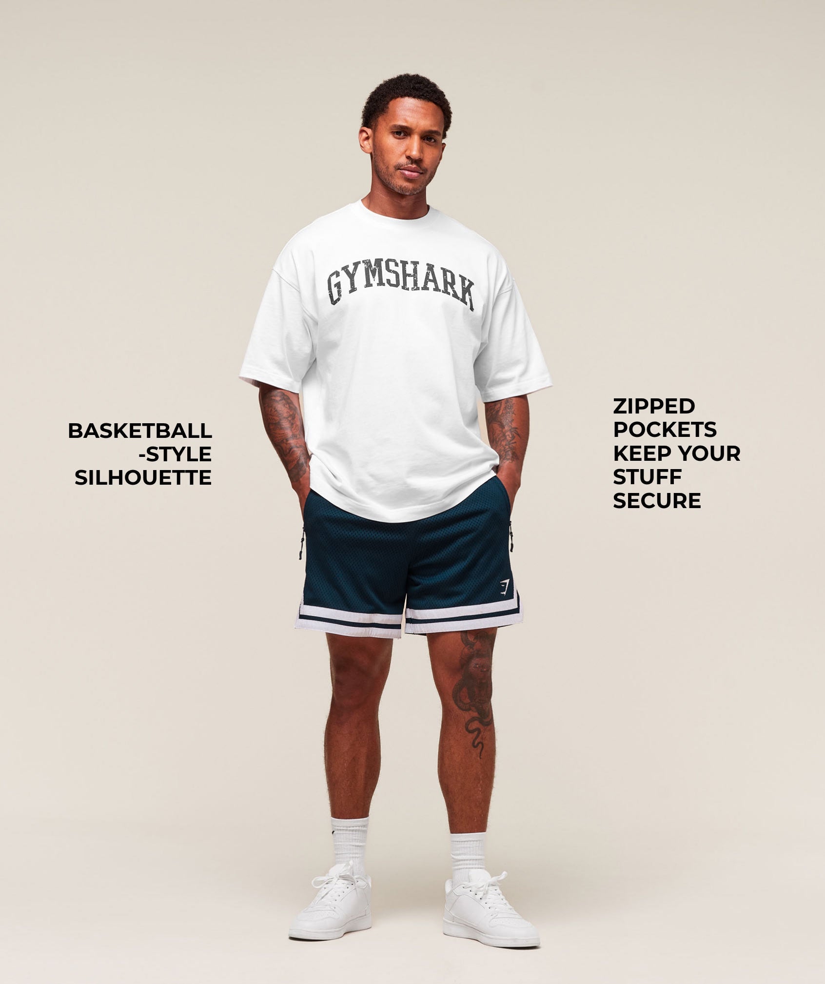 Gymshark Campus Mesh Shorts - Navy
