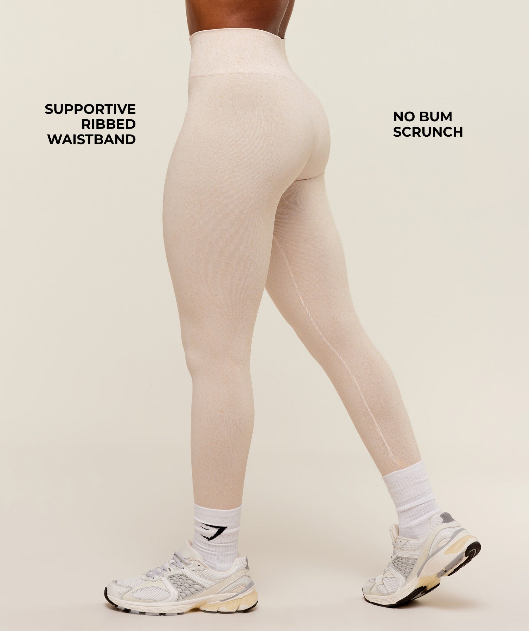 Gymshark Adapt Fleck x Whitney Seamless Leggings - Mineral | Coconut White