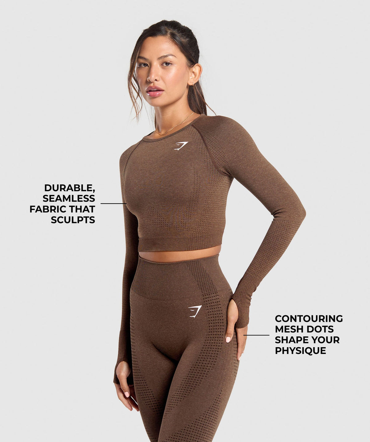 Gymshark Vital Crop Top - Espresso Marl