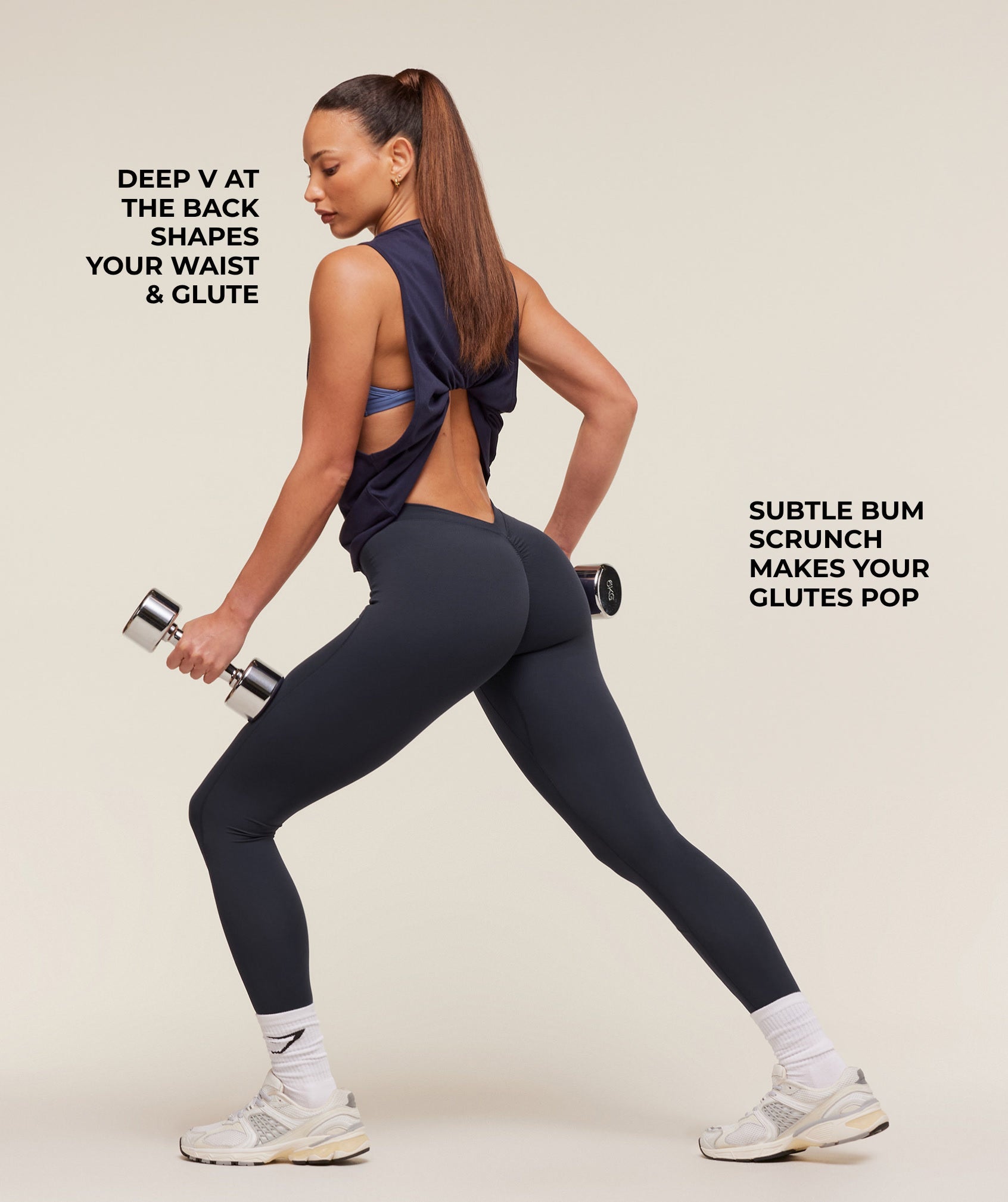 Gymshark Lifting Dipped Waistband Leggings - Heavy Blue