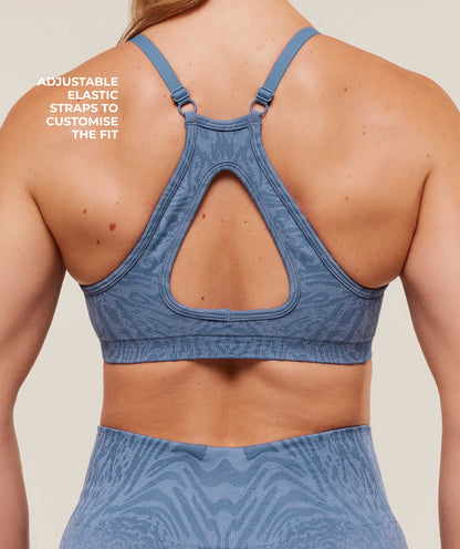 Gymshark Adapt Animal Seamless Sports Bra - Worn Blue/Peri Blue