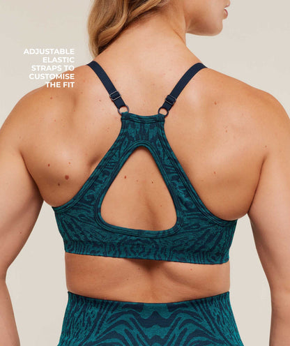Gymshark Adapt Animal Seamless Sports Bra - Navy/Brand Blue