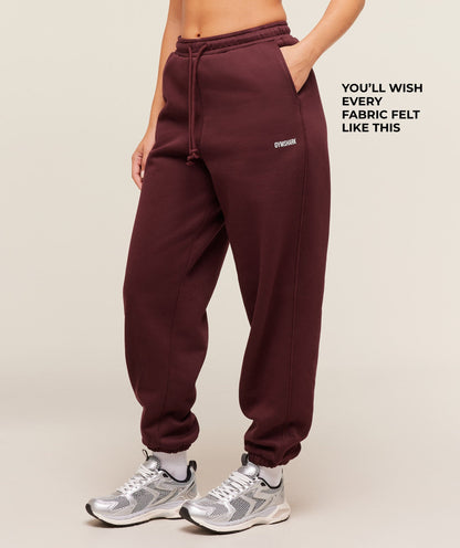 Gymshark Cosy Luxe Cuffed Joggers - Rich Maroon