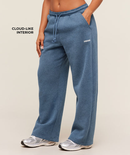 Gymshark Cosy Luxe Straight Leg Regular Joggers -  Compound Blue Marl