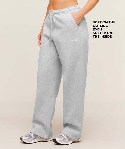 Gymshark Cosy Luxe Straight Leg Regular Joggers - Soft Grey Marl