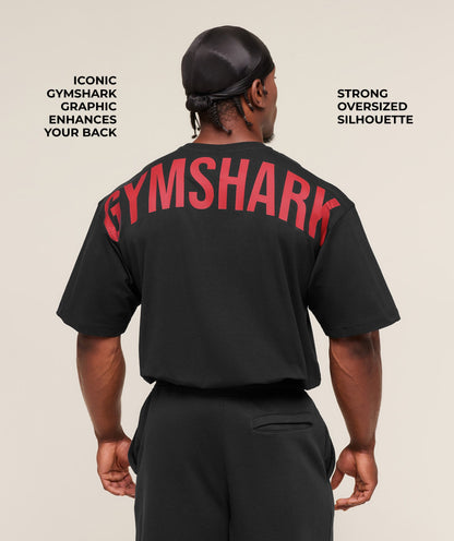 Gymshark Power T-Shirt - Black/Conditioning Red