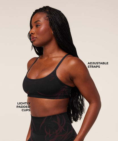 Gymshark Storm Seamless Sports Bra - Black/Rich Maroon