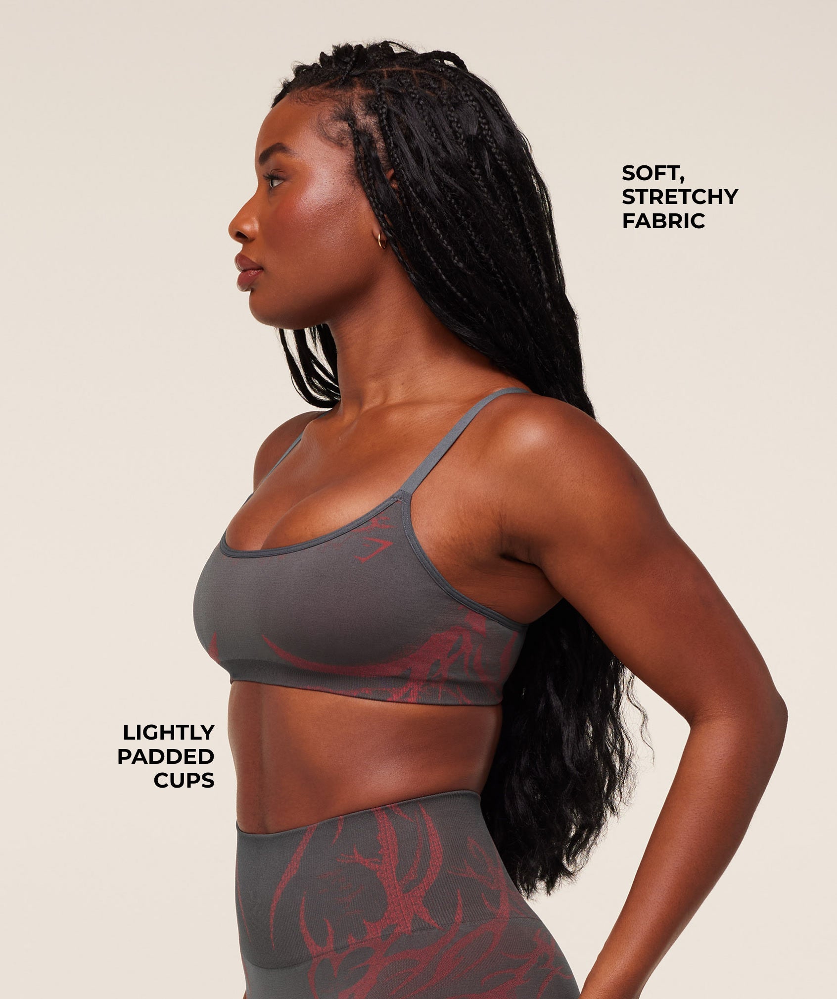 Gymshark Storm Seamless Sports Bra - GS Dark Grey/GS Zesty Red