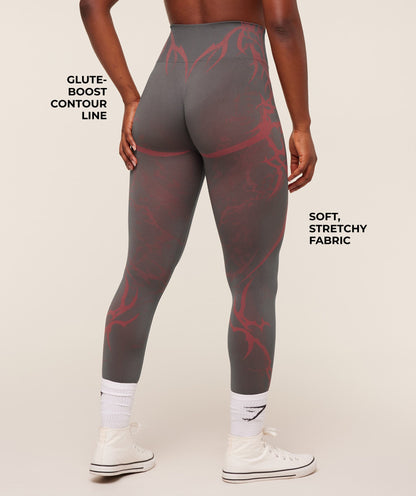 Gymshark Storm Seamless Leggings - GS Dark Grey/GS Zesty Red