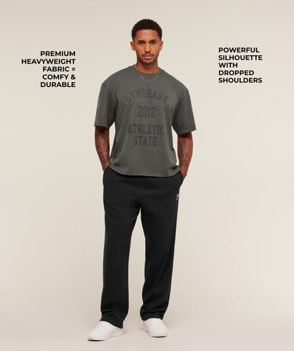 Gymshark Collegiate Washed T-Shirt - Asphalt Grey