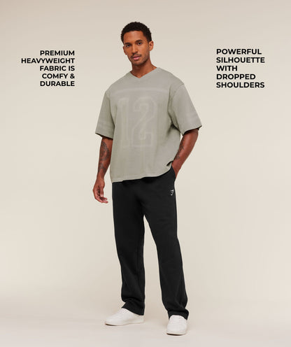 Gymshark Collegiate Washed Jersey T-Shirt - Smokey Grey