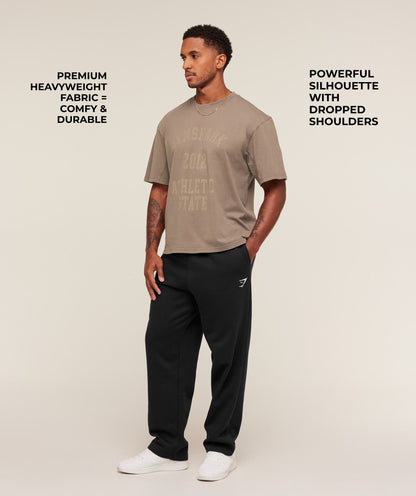 Gymshark Collegiate Washed T-Shirt - Soft Brown