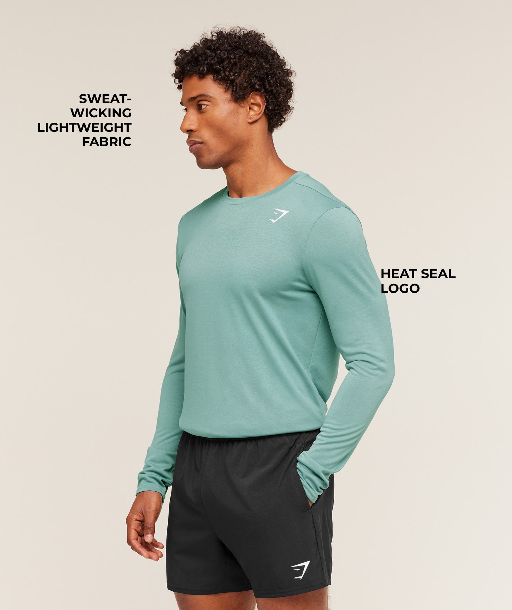 Gymshark Arrival Long Sleeve T-Shirt - Muted Teal