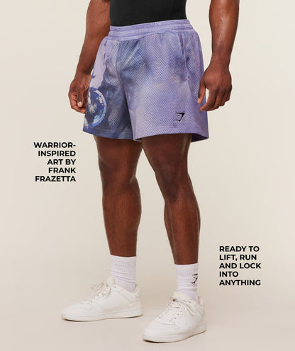 Gymshark Power x Frazetta Graphic Shorts - Steady Purple