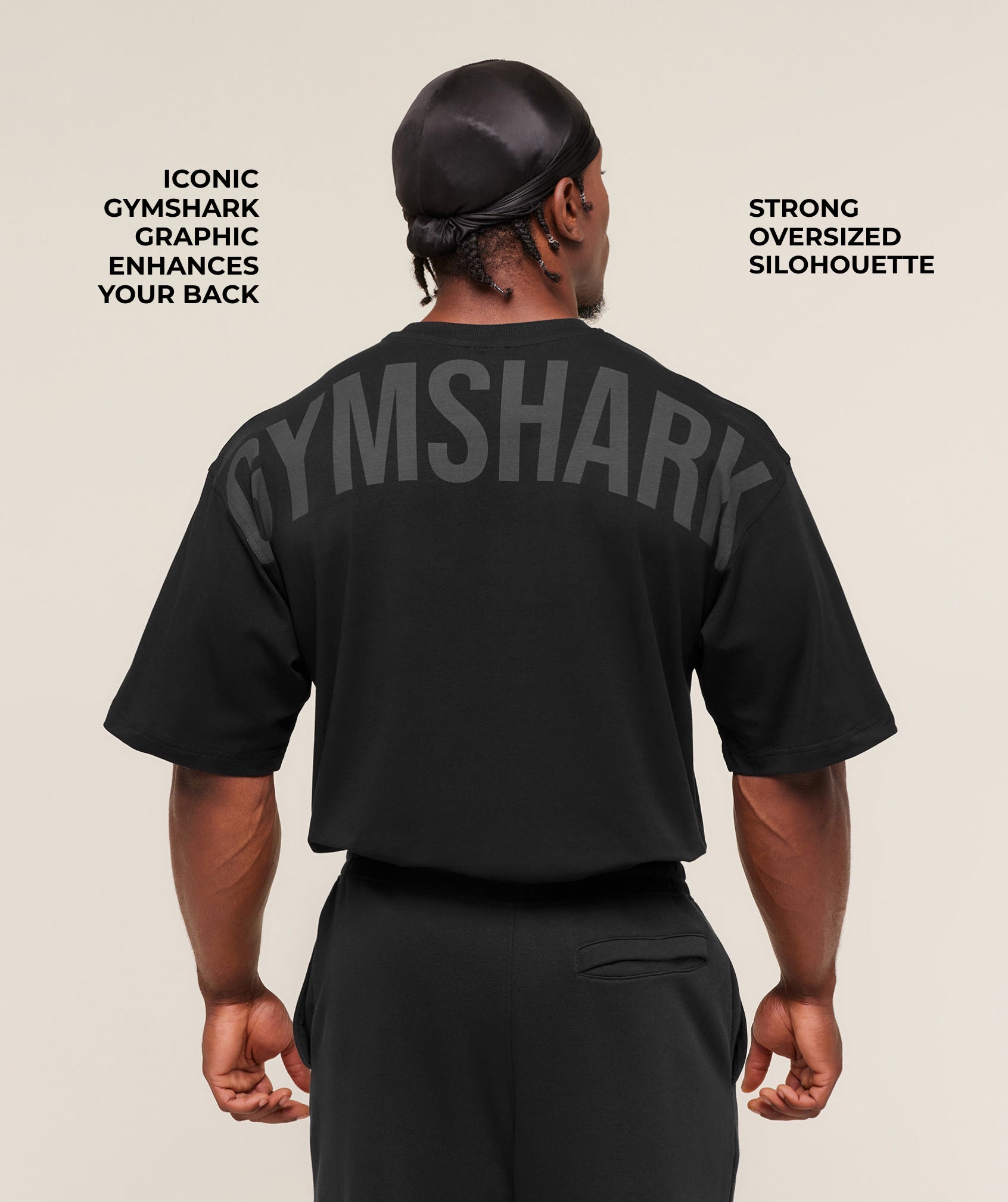 Gymshark Power T-Shirt - Black/Asphalt Grey